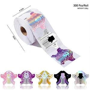 100/300pcs Nail Gel Tip Forms Aluminum Paper 5 Designs UV Gel Nail Extension